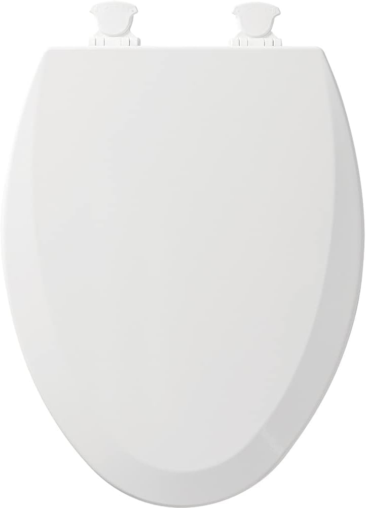 BEMIS Bemis 1500EC 000 Toilet Seat with Easy Clean & Change Hinges, Elongated, Durable Enameled Wood, White