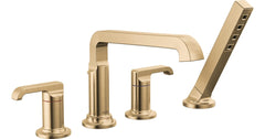 DELTA FAUCET Delta Faucet T4789-CZ-PR-LHP Tetra Tub Deck Mounted Roman Tub Filler with Built-In Diverter and Hand Shower - Less Handles and Rough In