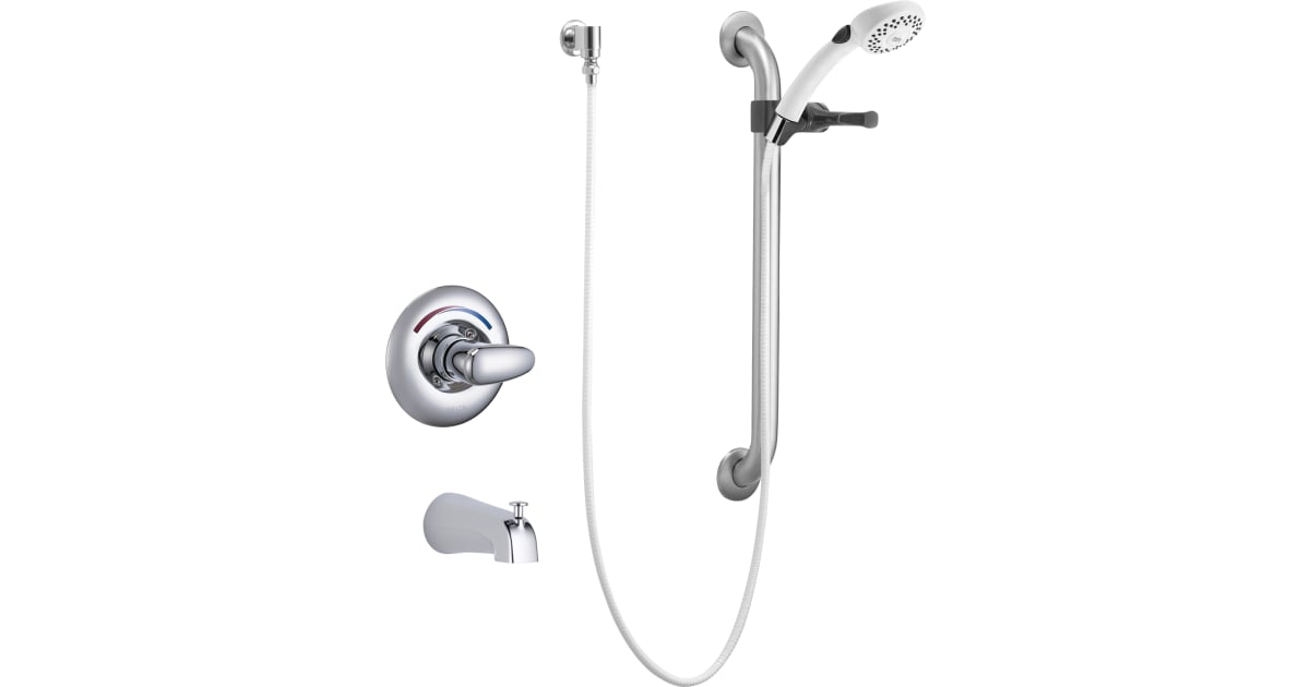 DELTA FAUCET Delta Faucet T13H252 Universal Tub Trim Hand Shower and Grab Bar 24 inch