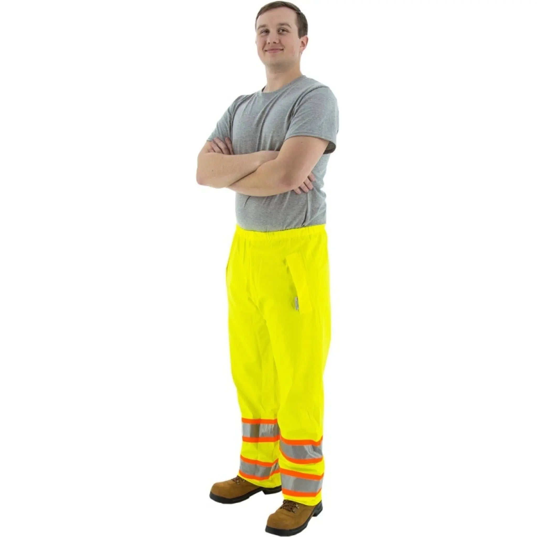 MAJESTIC Majestic 75-7351/M PU/Poly Hi Vis Waterproof DOT Waist Rain Pants Medium