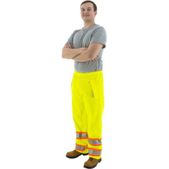 MAJESTIC Majestic 75-7351/M PU/Poly Hi Vis Waterproof DOT Waist Rain Pants Medium