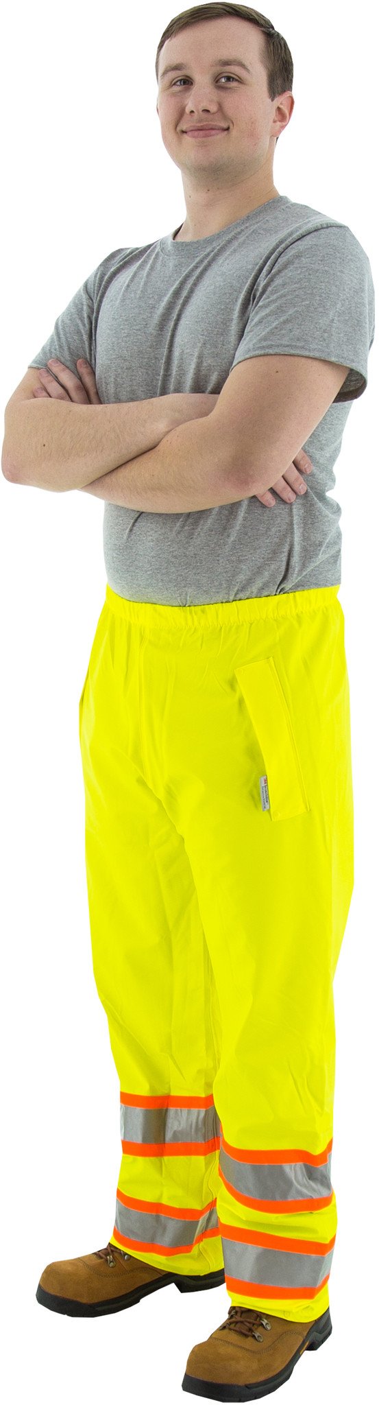 MAJESTIC Majestic 75-7351/M PU/Poly Hi Vis Waterproof DOT Waist Rain Pants Medium
