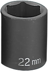 GREY PNEUMATIC Grey Pneumatic 2022M Impact Socket 1/2 inch Drive 22mm 6-point Standard Length