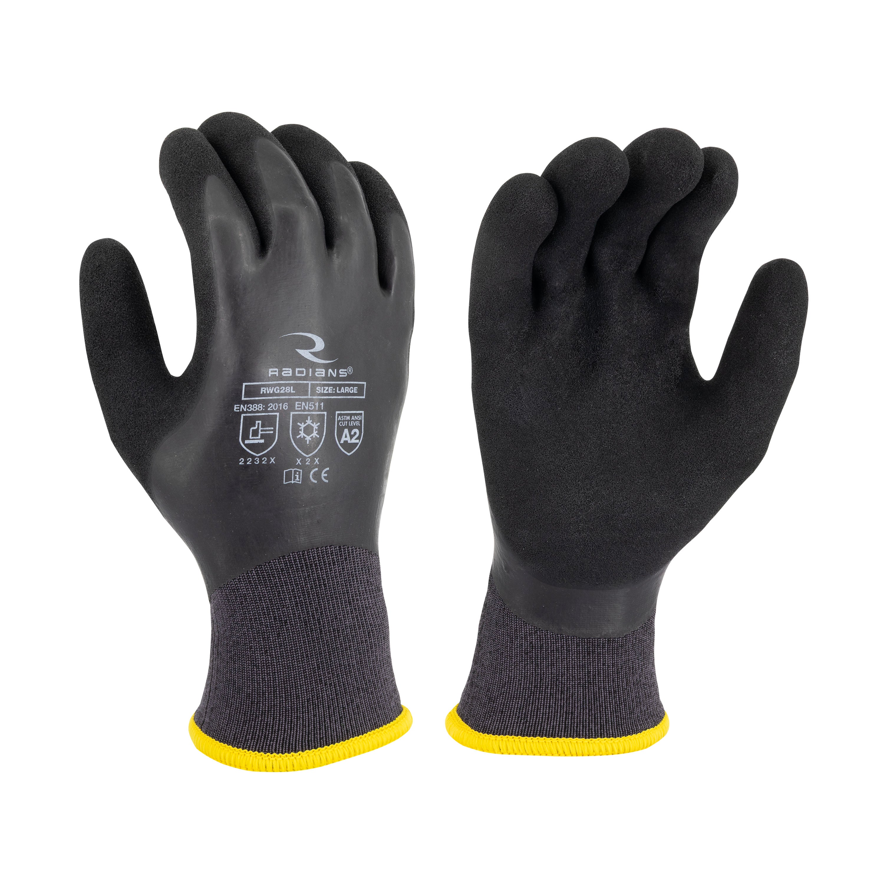 RADIANS Radians RWG28M Cold Protection Cut-Resistant Coated Gloves M Pack of 12