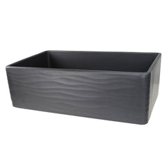 NANTUCKET SINKS Nantucket Sinks FCFS3320S-MB-WAVES Farmhouse Fireclay Sink with Waves Apron 33-Inch