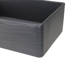 NANTUCKET SINKS Nantucket Sinks FCFS3320S-MB-WAVES Farmhouse Fireclay Sink with Waves Apron 33-Inch