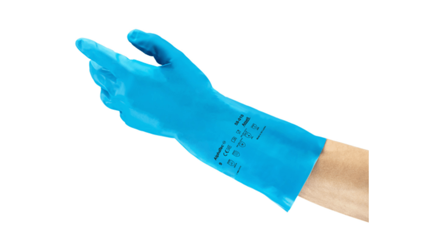 ANSELL Ansell 58010100 alphatec 58-010 11 mil unsupported nitrile chemical resistant gloves size 10