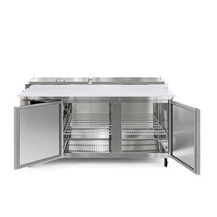 KOOLMORE Koolmore KM-RPPS-2DSS 71 in. Two Door Commercial Pizza Prep Refrigerator
