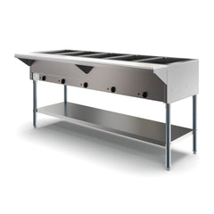 KOOLMORE Koolmore KM-OWS-5 Five Pan Open Well Electric Steam Table with Undershelf 240V