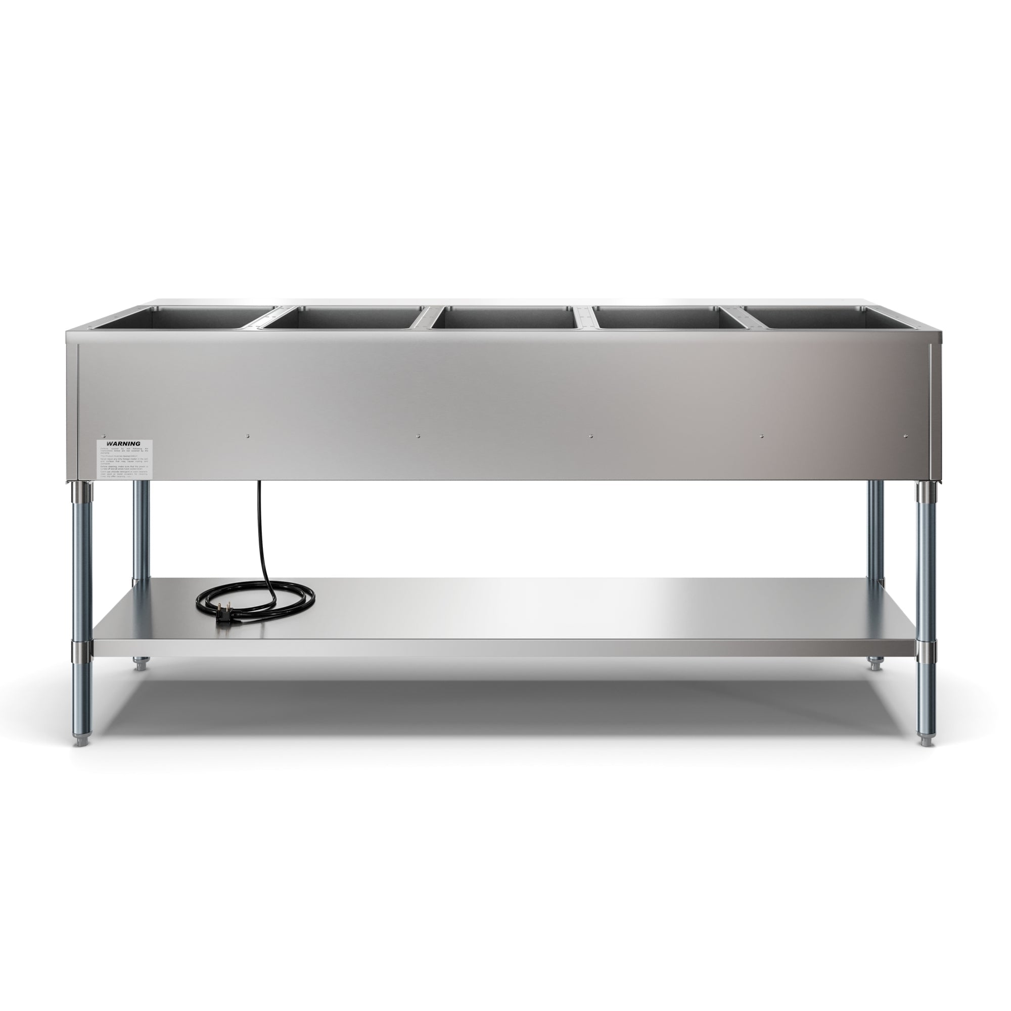 KOOLMORE Koolmore KM-OWS-5 Five Pan Open Well Electric Steam Table with Undershelf 240V