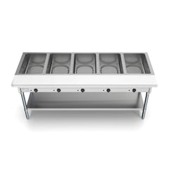 KOOLMORE Koolmore KM-OWS-5 Five Pan Open Well Electric Steam Table with Undershelf 240V