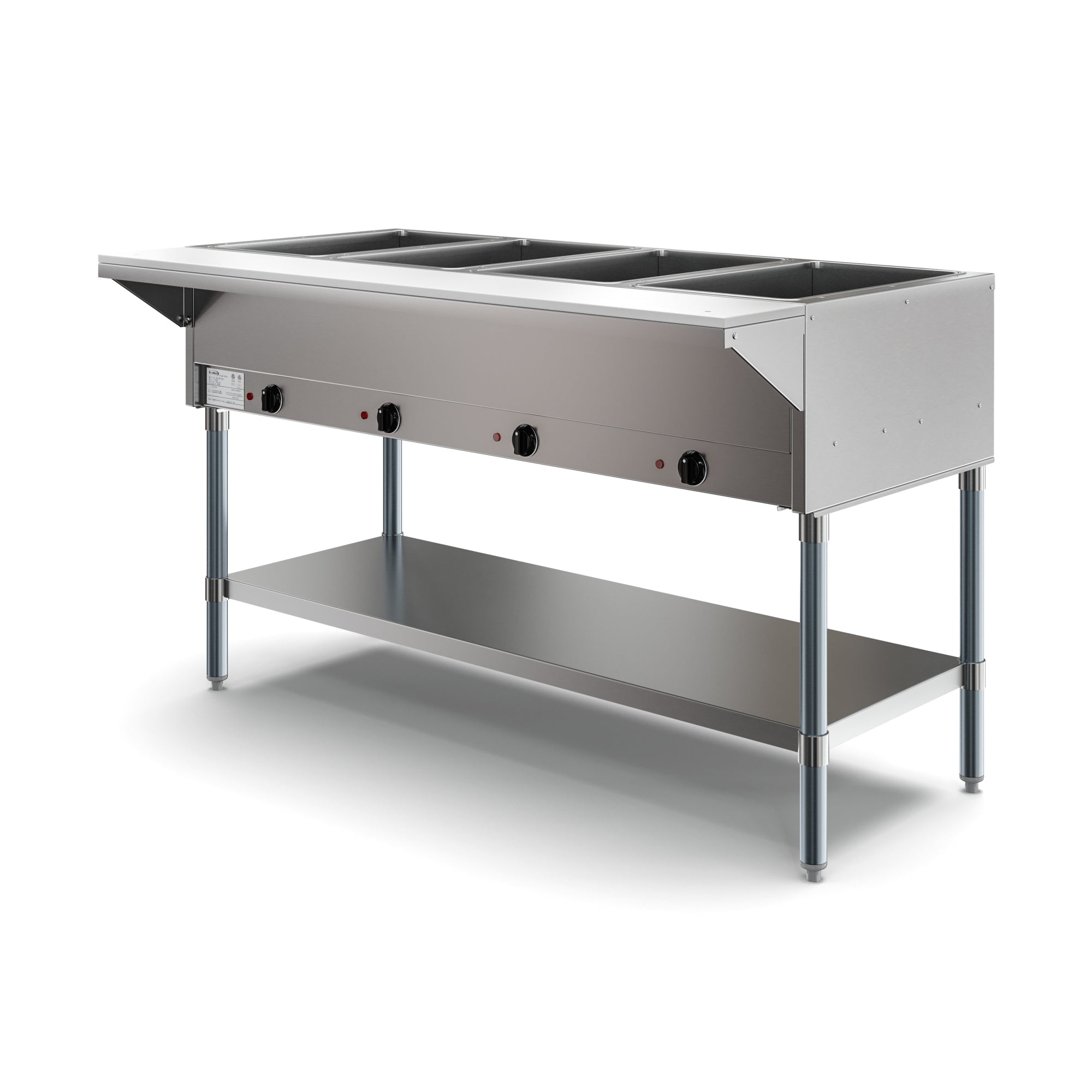 KOOLMORE Koolmore km-ows-4 four pan open well electric steam table 58.1 in. with undershelf
