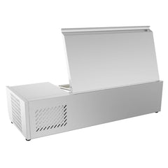 KOOLMORE Koolmore SCDC-3P-SG 40 inch 3 pan refrigerated countertop condiment prep rail sandwich prep station 115 volts