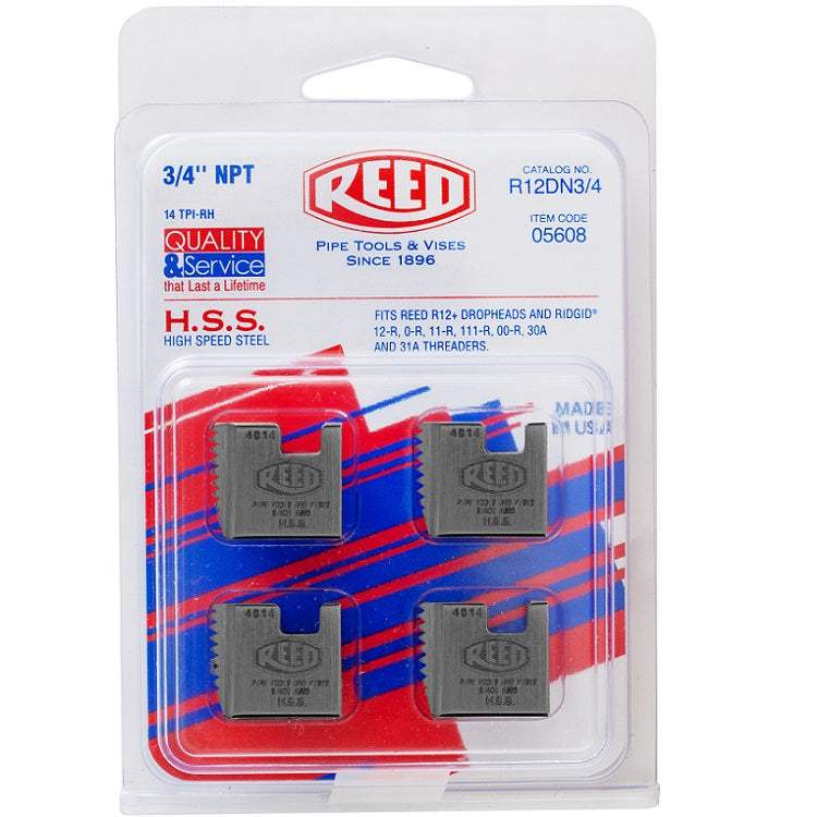 REED Reed 05608 R12+ Segmental Die 3/4 in NPT Thread Right Hand Thread 4 Pieces