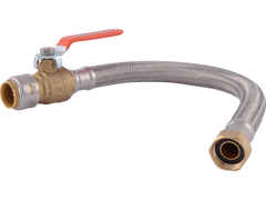 SHARKBITE Sharkbite UR3088FX18BV Max 3/4 inch Ball Valve x 3/4 inch FIP x 18 inch Stainless Steel Flexible Water Heater Connector