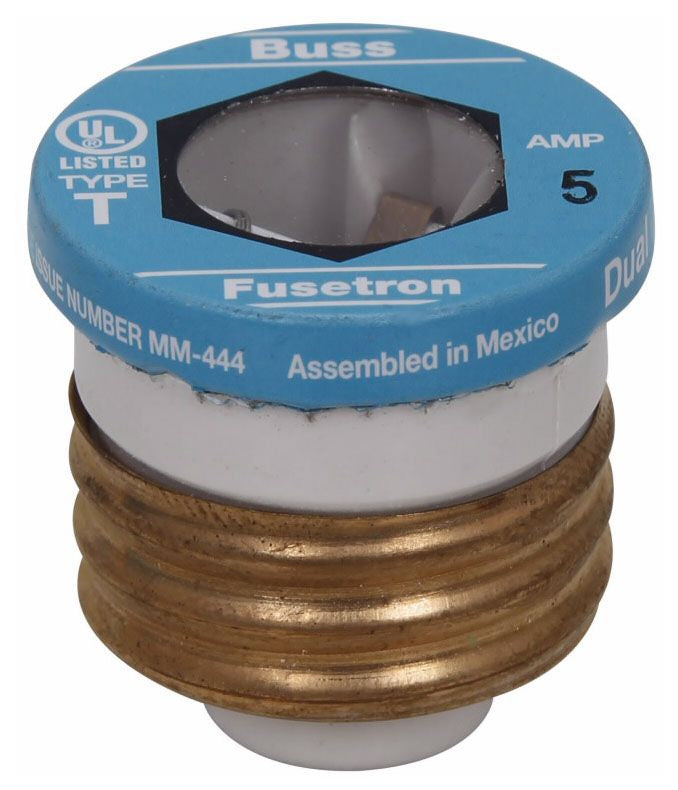 EATON Eaton T-5 Bussmann Series Type T plug fuse 5 A 125 Vac (Edison base, threaded)
