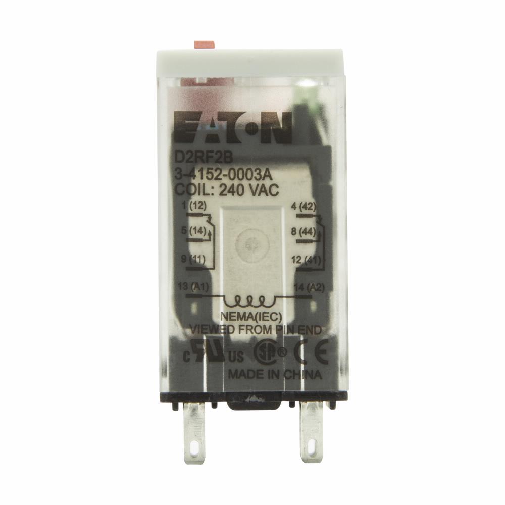 EATON Eaton D2RF2B D Series Ice Cube General Purpose Relay 220/240 VAC Coil (2 in x 1-1/4 in x 1 in)