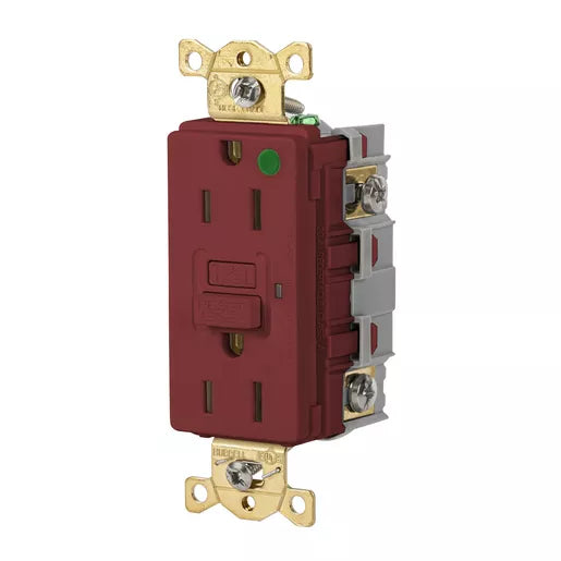HUBBELL Hubbell GFR82R Heavy Duty Hospital Grade Autoguard Self-Test GFCI Receptacle 15A 125V (4.12 in x 1.75 in x 1.48 in)