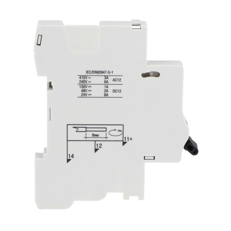 LOVATO Lovato P1X1011 Auxiliary Contact Side Mount 6 A 400 VAC (0.5 DIN module)
