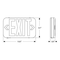 KEYSTONE Keystone KT-EX-TP1-WH3RG-SU 1.1W Style 1 SmartSafe LED Exit Sign (Surface Mount) LEXRG1W/WH-K