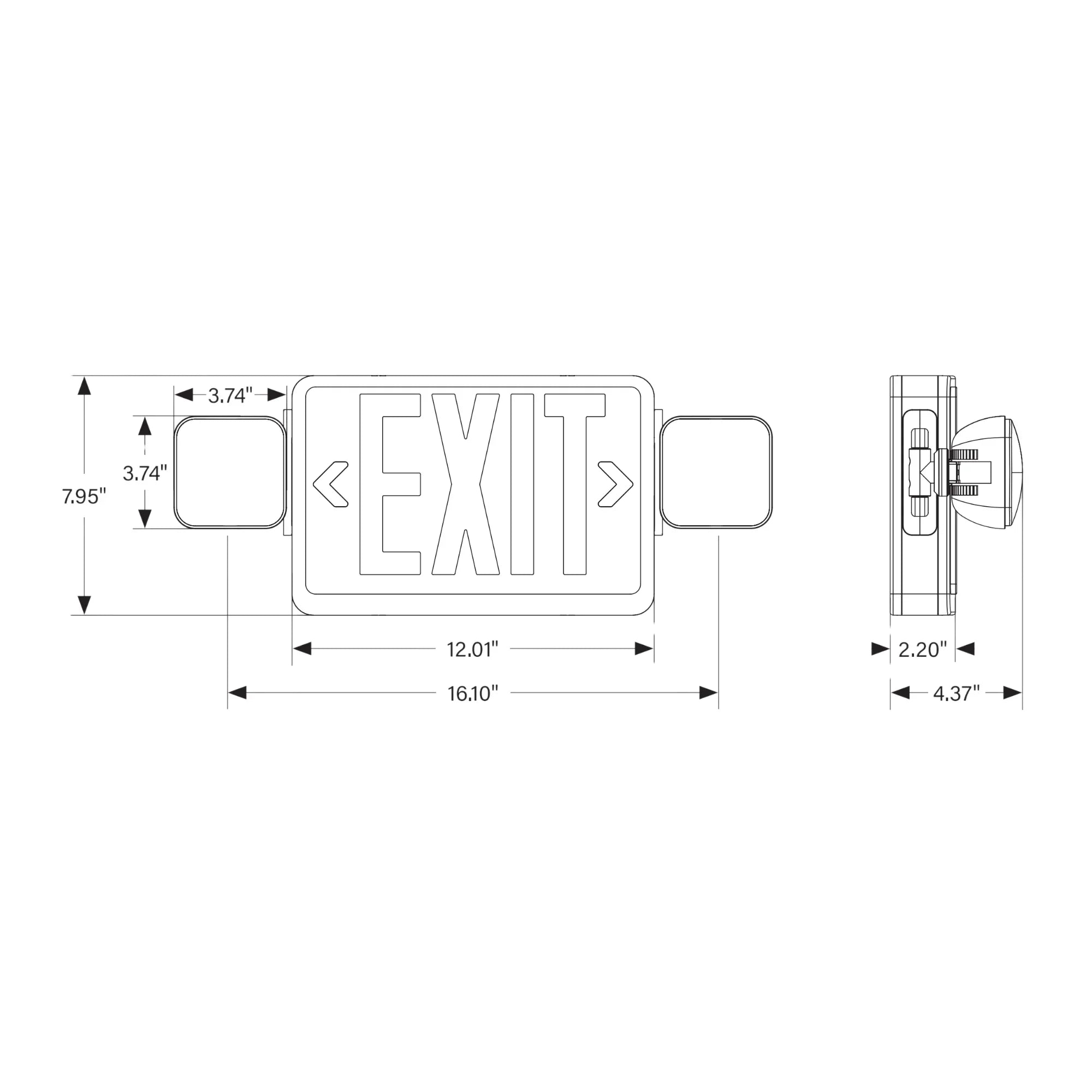 KEYSTONE Keystone KT-EC-TP1-WH3RGW-SD-RC Exit Emergency Combo 3.5-4W (Surface Mount) KT-EC-TP1-WH3RGW-SD-RC