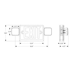 KEYSTONE Keystone KT-EC-TP1-WH3RGW-SD-RC Exit Emergency Combo 3.5-4W (Surface Mount) KT-EC-TP1-WH3RGW-SD-RC