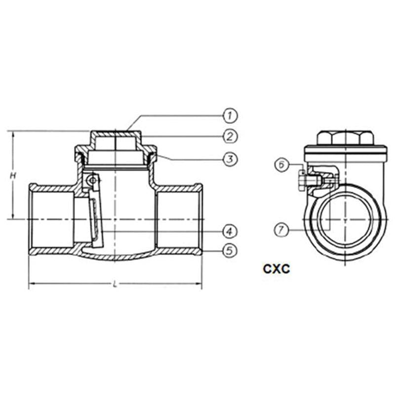 MATCO-NORCA Matco-Norca 521C03LF Swing Check Valve 1/2 CxC (1/2 in)