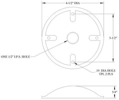MULBERRY METAL PRODUCTS Mulberry Metal Products 30367Z Round Lampholder Cover 1-Hole (4 in) R-DOT S211BRE