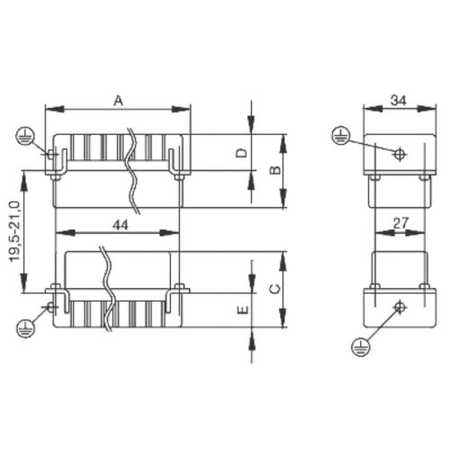 WEIDMULLER Weidmuller 1873530000 HE Series Insert 6 Contacts Plug Push Lock Pin 24 A (Size 3)
