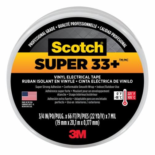 3M 3M 33PLUS Scotch Vinyl Electrical Tape Super 33+ 450 ft (33PLUS)