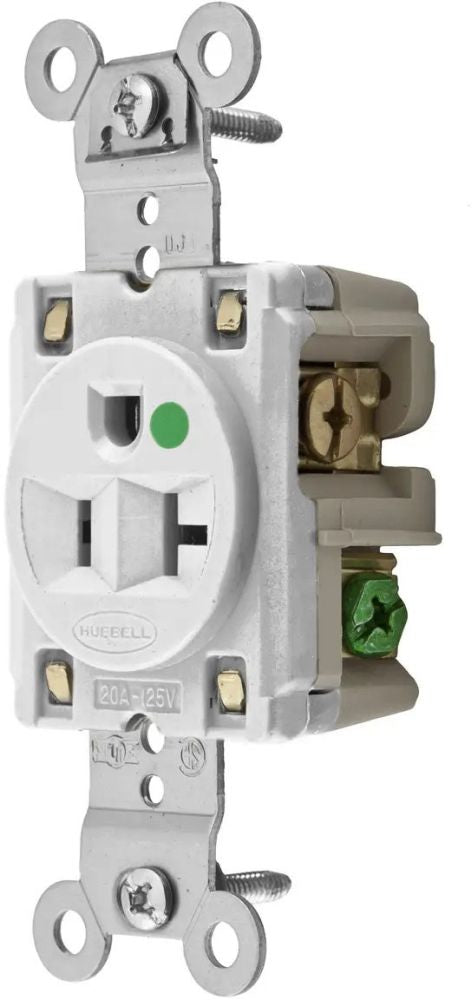 HUBBELL Hubbell HBL8310W Receptacle Single 20A 5-20R 125V (1 Pack)