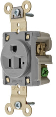 HUBBELL Hubbell HBL5361GRY Single Receptacle 1 HP (Single) HBL5361GRY