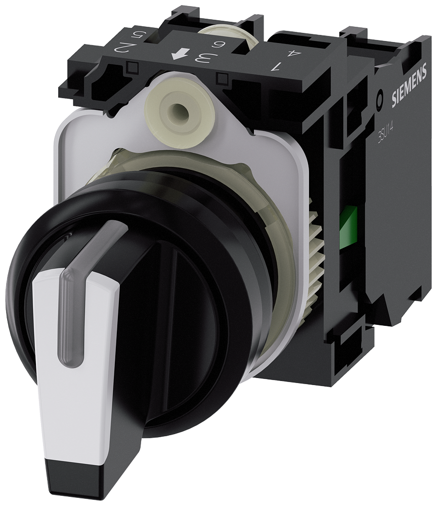 SIEMENS Siemens 3SU11002BL601NA0 Selector Switch 22 mm (2 x 45 degrees) 3SU1100-2BL60-1NA0