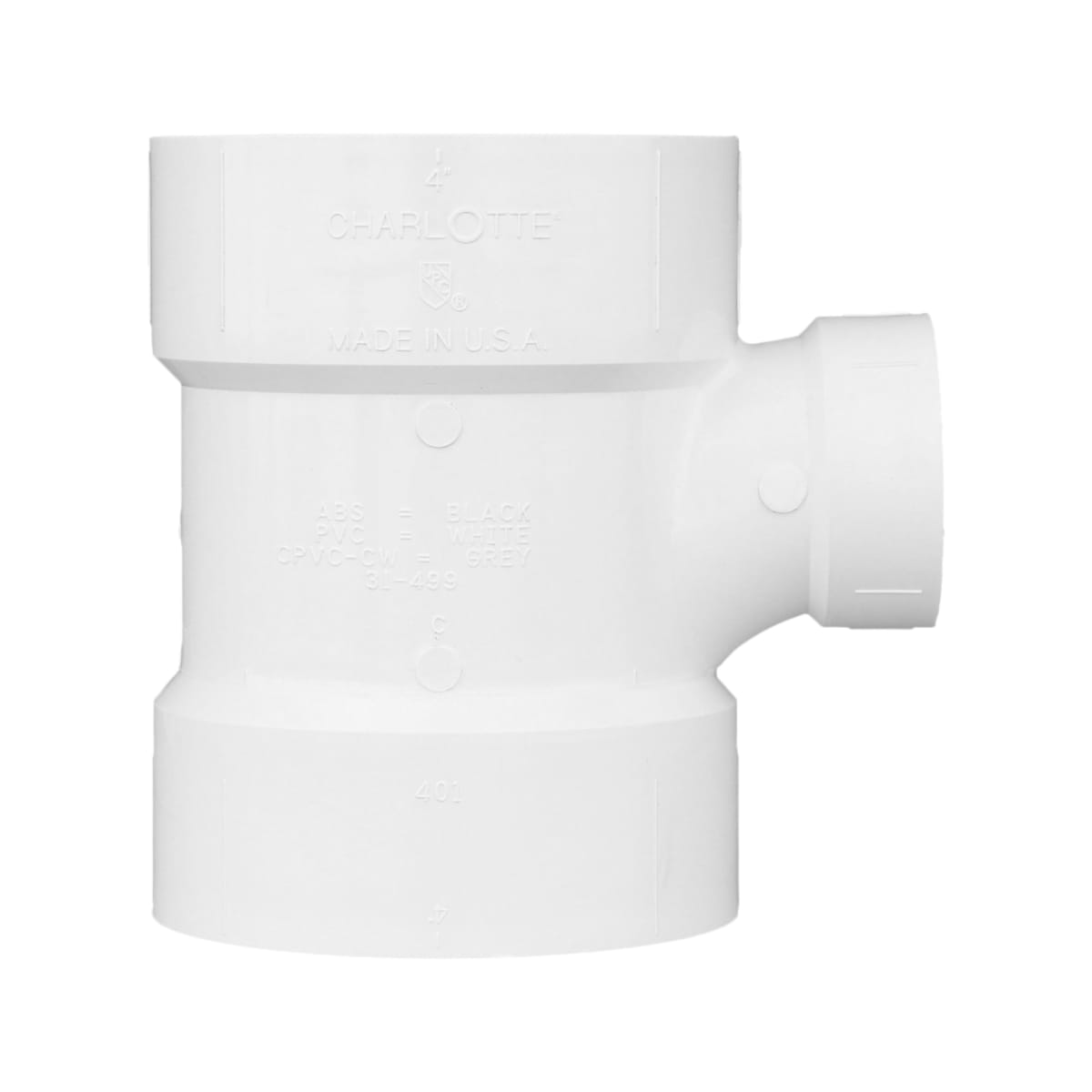 CHARLOTTE PIPE Charlotte Pipe 03474 Sanitary Tee Reducing (4 in x 4 in x 1-1/2 in) Hub x Hub x Hub