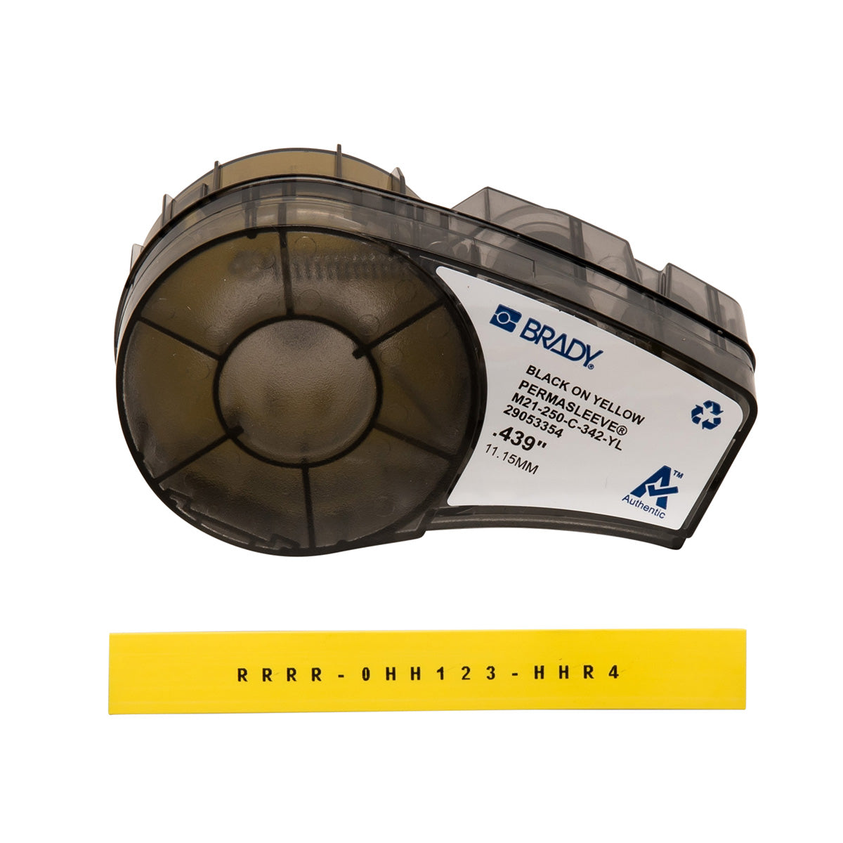 BRADY Brady M21-250-C-342-YL PermaSleeve Heat-Shrink Wire Marking Sleeve 0.25 in Dia x 7 ft Cartridge