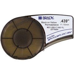 BRADY Brady M21-250-C-342-YL PermaSleeve Heat-Shrink Wire Marking Sleeve 0.25 in Dia x 7 ft Cartridge