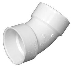 CHARLOTTE PIPE Charlotte Pipe 12225 PVC DWV 45 Degree Elbow Schedule 40 1/2 Inch Hub x Hub