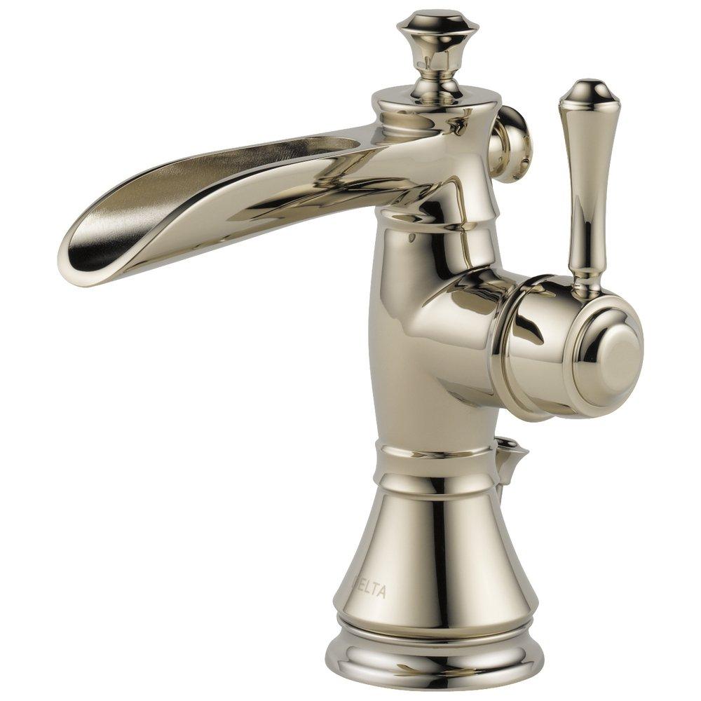 DELTA FAUCET Delta Faucet 598LF-PNMPU Cassidy Single-Handle Centerset Bathroom Sink Faucet (4-Inch Centerset)