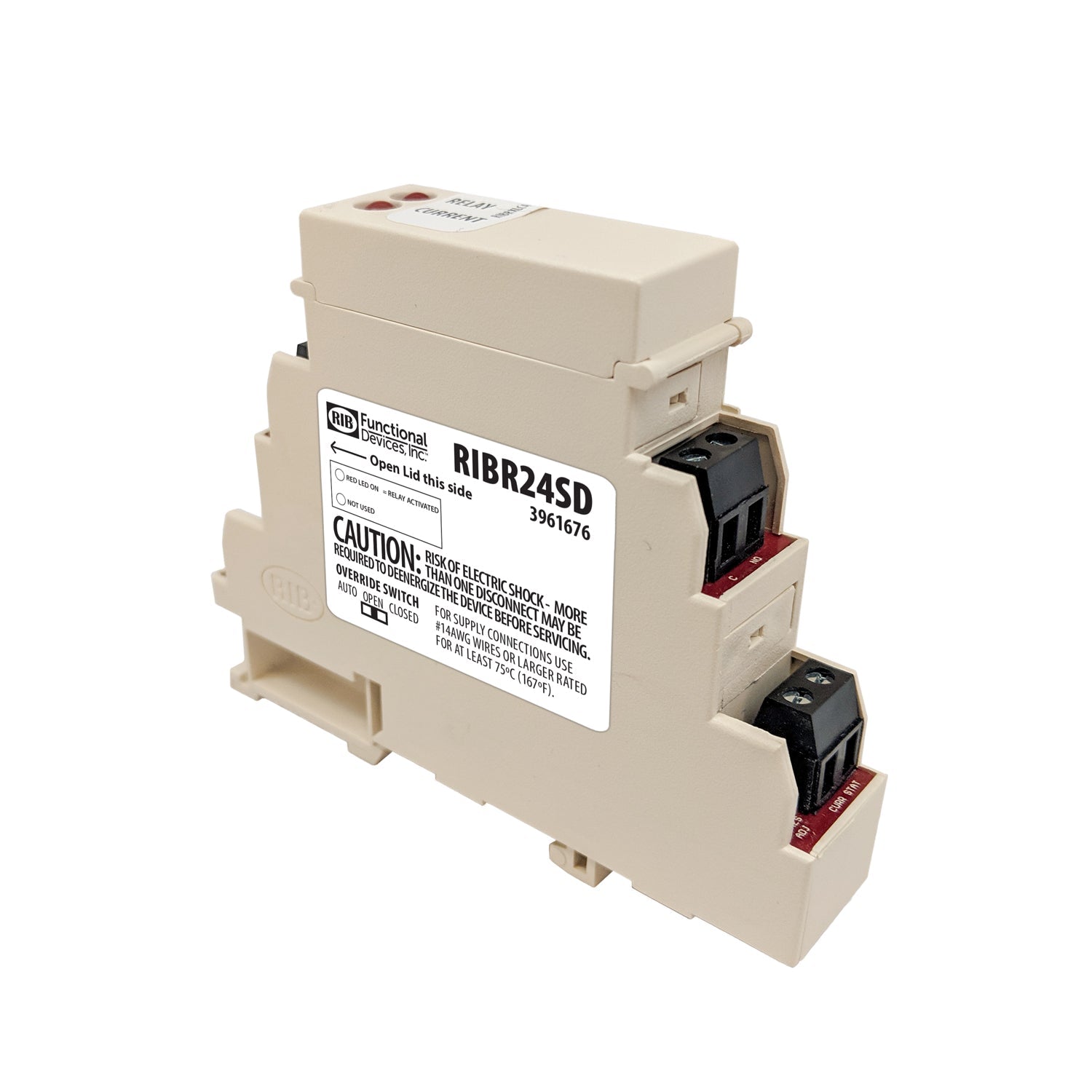 FUNCTIONAL DEVICES Functional Devices RIBR24SD Din rail relay 10 Amp (1 Relay) AR24D