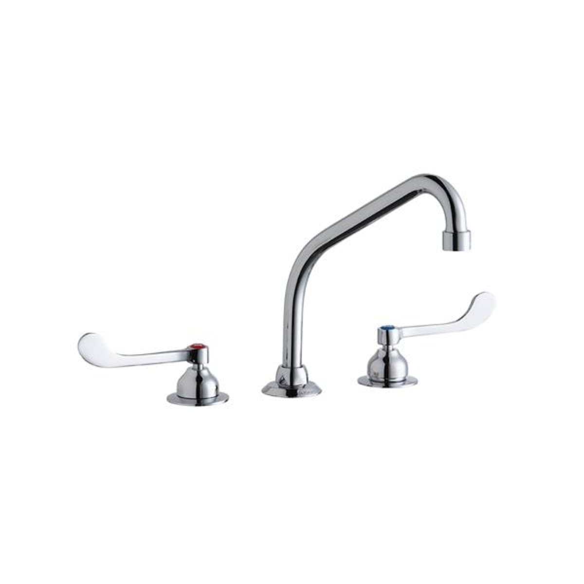 ELKAY Elkay LK800HA08T6 8in Centerset Concealed Deck Faucet 8in High Arc Spout 6in Wristblade Handles (3-Hole)