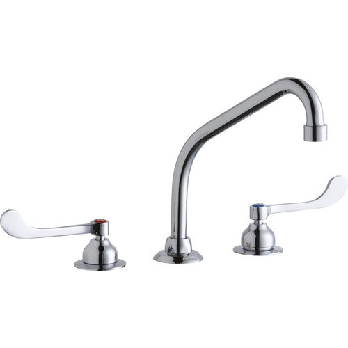 ELKAY Elkay LK800HA08T6 8in Centerset Concealed Deck Faucet 8in High Arc Spout 6in Wristblade Handles (3-Hole)