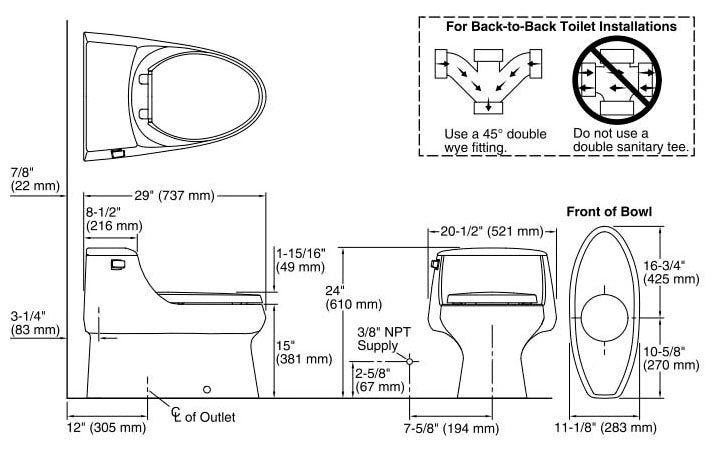 KOHLER Kohler 3722-0 San Raphael One-Piece Toilet Elongated (K-3722)