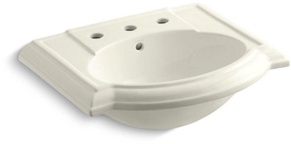 KOHLER Kohler 2287-8-96 Devonshire 24-1/8 x 19-3/4 in Rectangular Pedestal Bathroom Sink (K-2287-8-96)