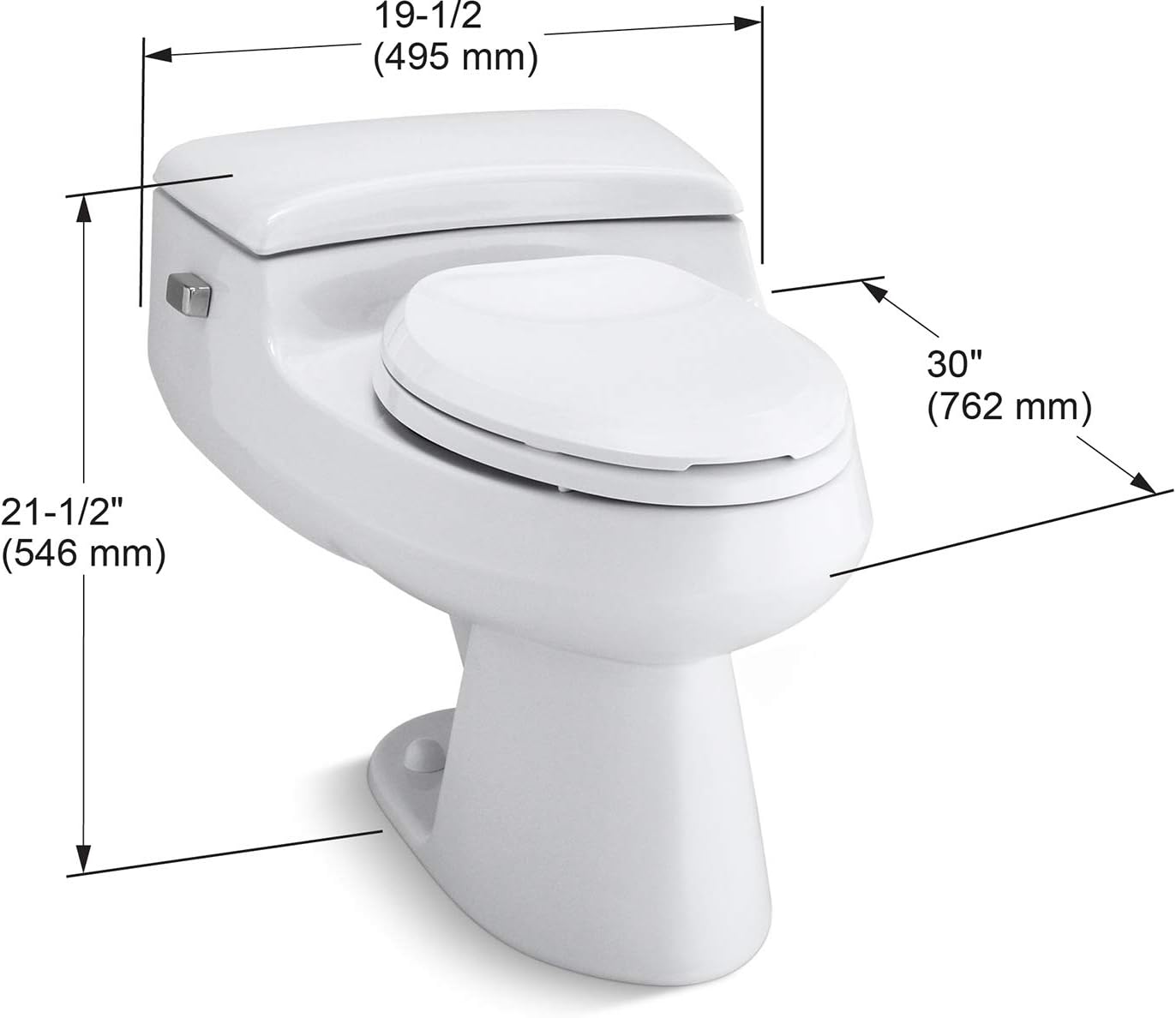 KOHLER Kohler 3597-0 San Raphael Comfort Height Pressure IIte 1.0 GPF Elongated K-3597-0