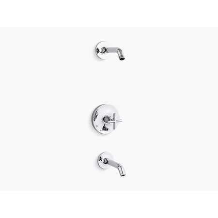 KOHLER Kohler T14420-3L-CP Purist Rite-Temp Bath and Shower Trim Kit 35 Degree Spout
