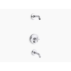 KOHLER Kohler T14420-3L-CP Purist Rite-Temp Bath and Shower Trim Kit 35 Degree Spout