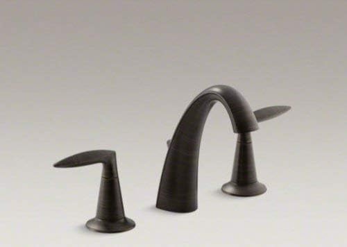 KOHLER Kohler 45102-4-2BZ Alteo Two-Handle Widespread Bathroom Faucet (3-Hole) with Metal Drain Assembly