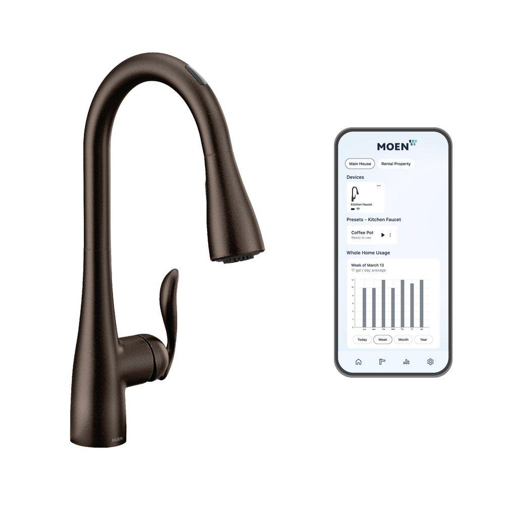 MOEN Moen 7594EVORB Arbor Single-Handle Pull Down Touchless Kitchen Faucet Battery Powered (Single Unit)