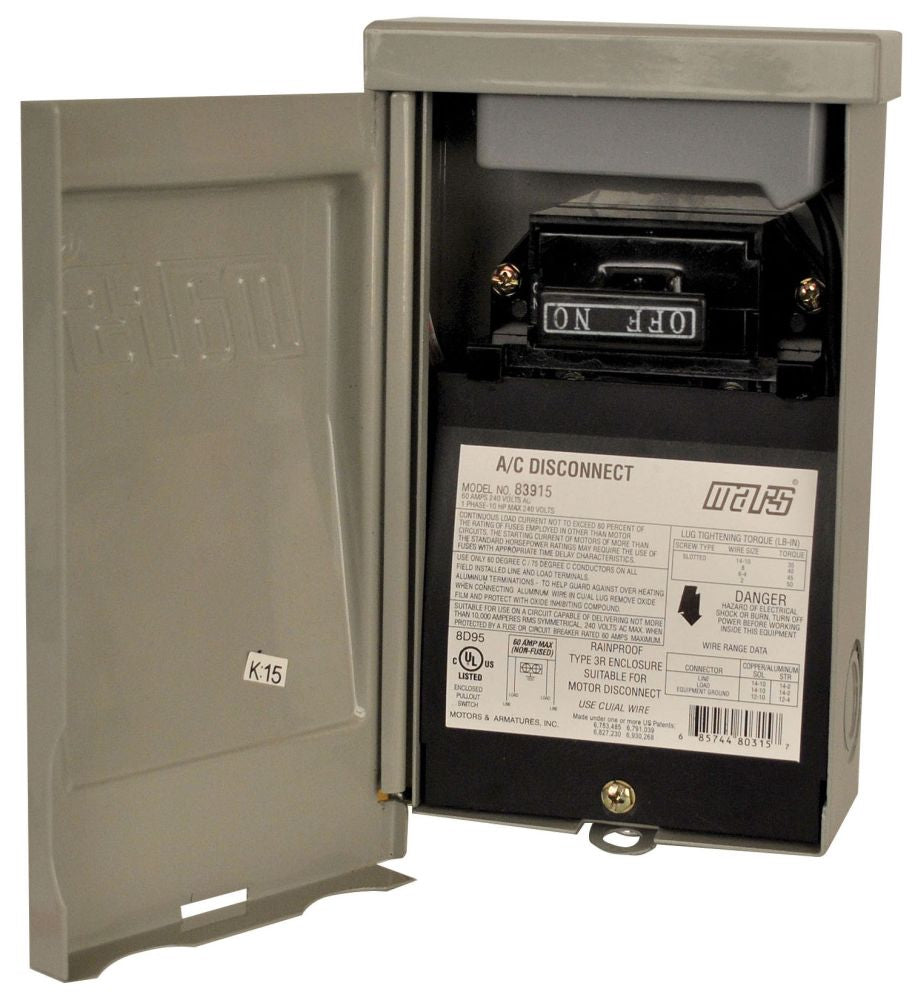 MARS Mars 83915 Non-Fused Disconnect With Surge Protector 60A (Side Open) MAR83915
