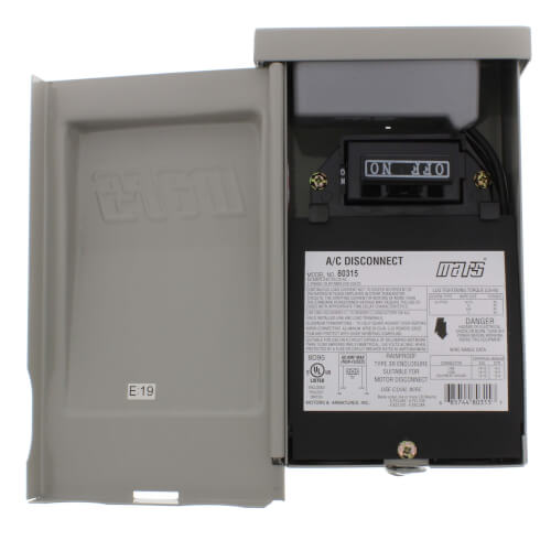 MARS Mars 83915 Non-Fused Disconnect With Surge Protector 60A (Side Open) MAR83915